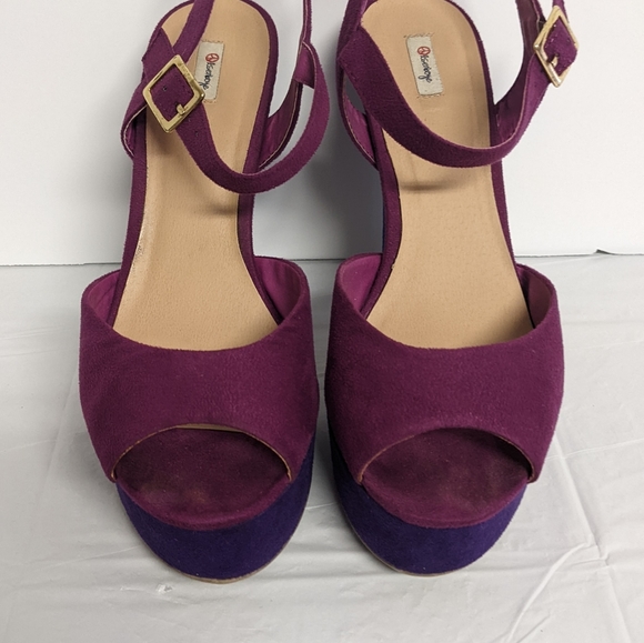 Olsenboye Peep toe Ankle Strap Purple and Blue Stiletto Sandals 8.5 - Picture 9 of 13